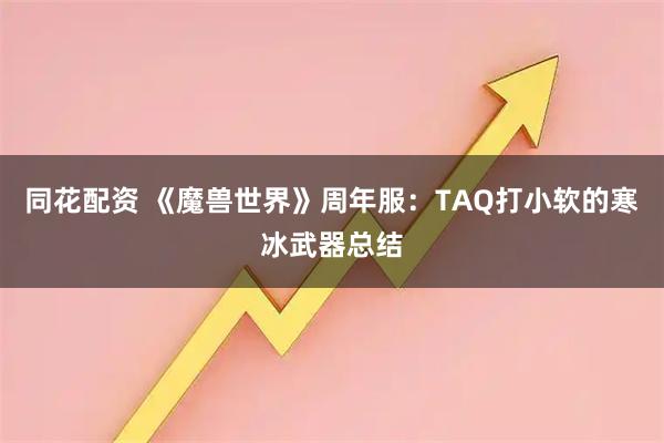 同花配资 《魔兽世界》周年服：TAQ打小软的寒冰武器总结