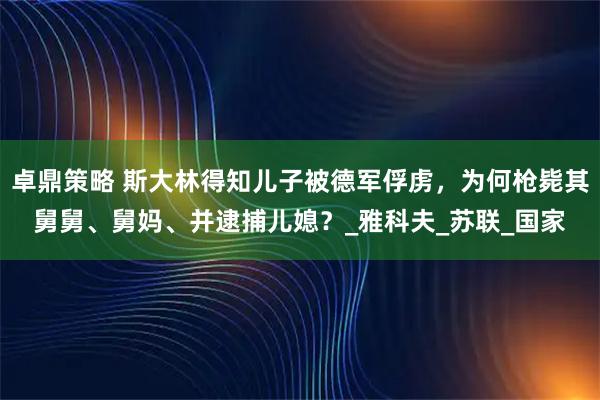 卓鼎策略 斯大林得知儿子被德军俘虏，为何枪毙其舅舅、舅妈、并逮捕儿媳？_雅科夫_苏联_国家
